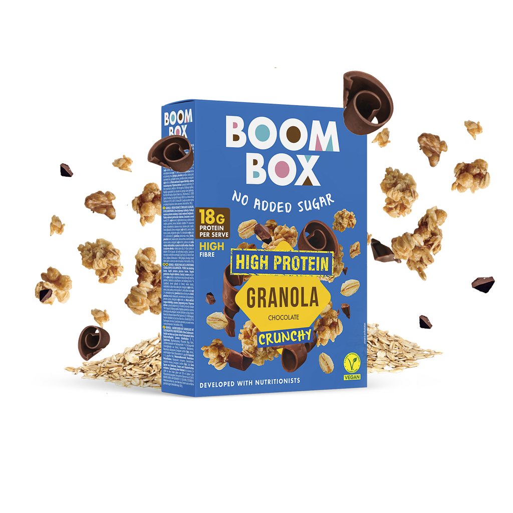 granola-protein-splash1 high protein chocolate granola